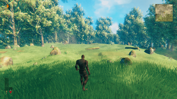 Man standing in the grass at the start of the game